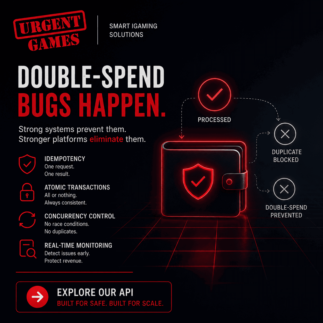 Double Spend Prevention for iGaming Wallets
